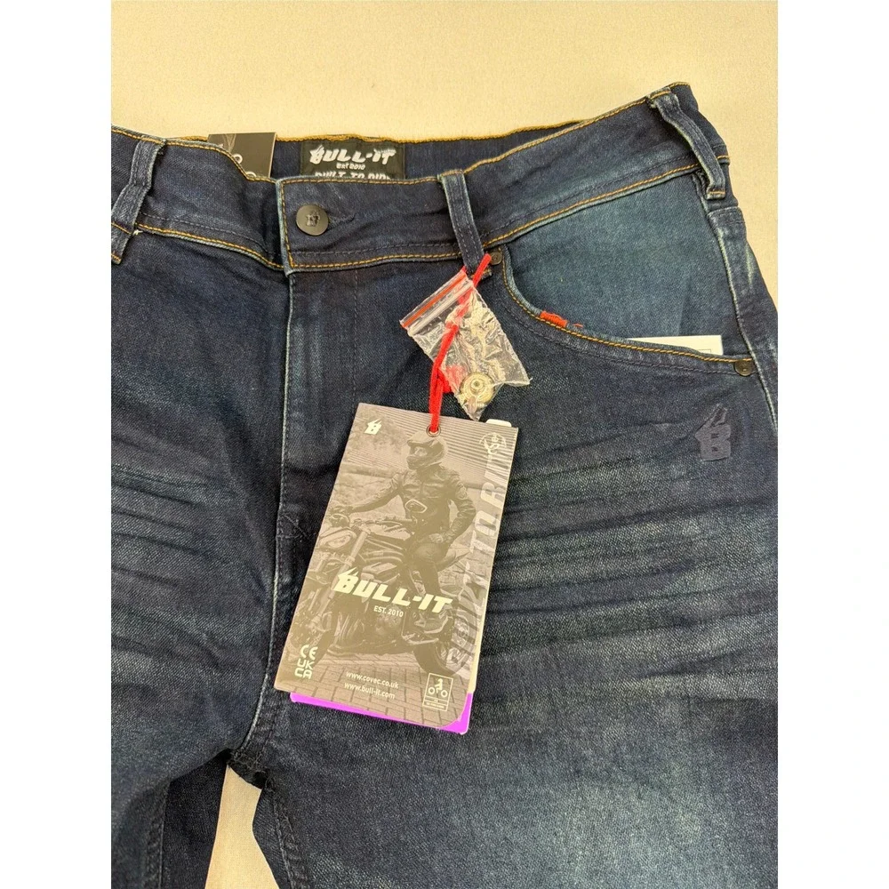 Bull-it Mens Spitfire Blue Straight AA Range Moto Jeans 34x34 Long Covec Armor